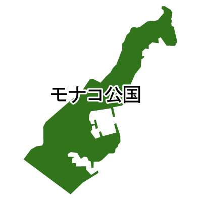 モナコ公国無料フリーイラスト｜漢字(緑)